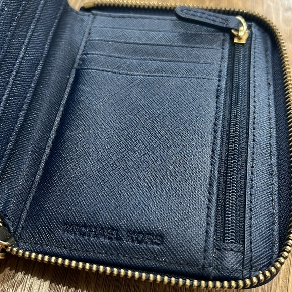 Michael Kors Navy Blue Zippered Wallet - Picture 6 of 8